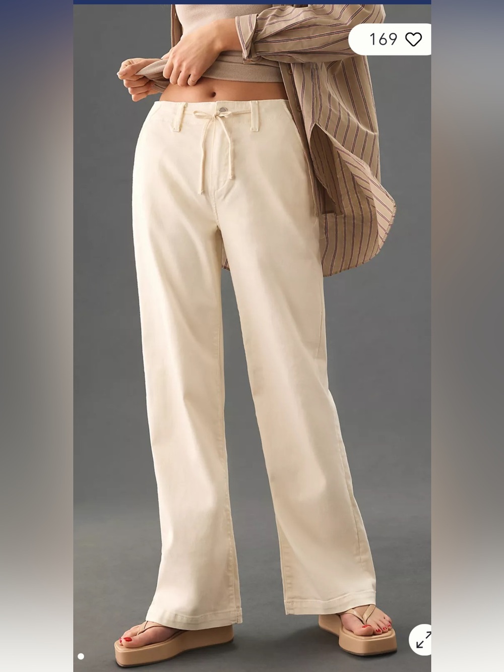 NWT🌷PAIGE Carly High-Rise Wide-Leg Ecru/ Cream Pants